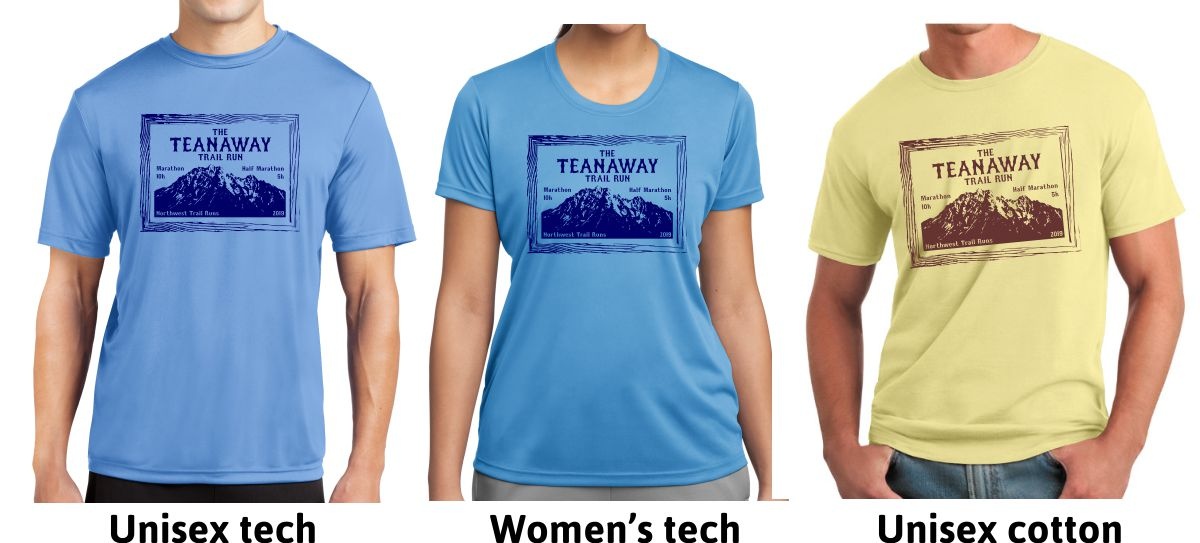 2019 custom T-shirt options for The Teanaway Trail Run