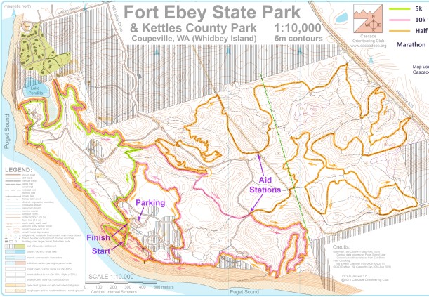 Fort Ebey Kettles Trail Run course map
