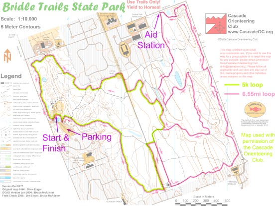 Spring Run for Fun at Bridle Trails course map.
